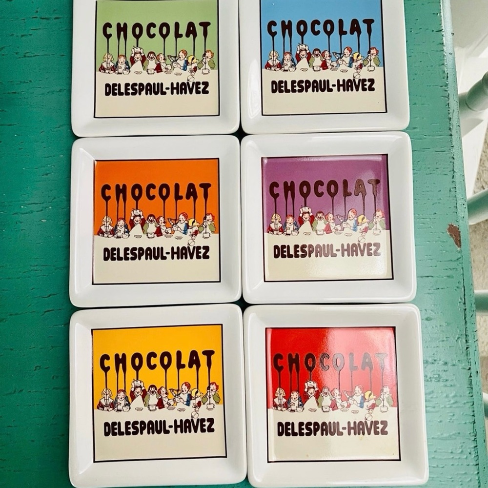 Pottery Barn Ceramic Chocolate Dessert Plate
Set of 6 Chocolat Delespaul-Havez